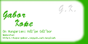 gabor kope business card